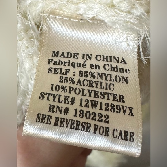 Very J oversized soft tie long sleeve white sweater size 2X - Picture 6 of 6